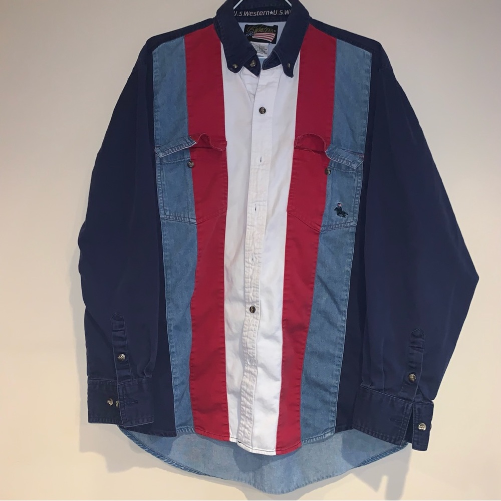 US Western vintage button up denim shirt